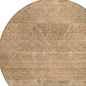 Homeroots 3' Geometric Washable Indoor Outdoor Area Rug In Artichoke And Fern Green For Stylish Spaces 8' Round Polyester 586512