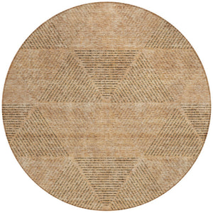 Homeroots 3' Geometric Washable Indoor Outdoor Area Rug In Artichoke And Fern Green For Stylish Spaces 8' Round Polyester 586512