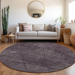 Homeroots 3' Geometric Washable Indoor Outdoor Area Rug In Artichoke And Fern Green For Stylish Spaces 8' Round Polyester 586518