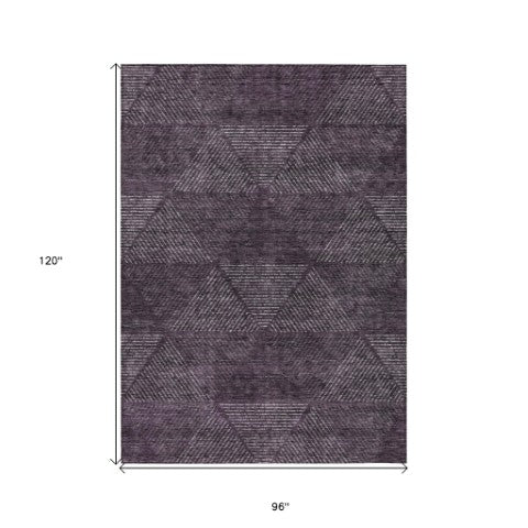 Homeroots 3' Geometric Washable Indoor Outdoor Area Rug In Artichoke And Fern Green For Stylish Spaces 8' X 10' Polyester 586519