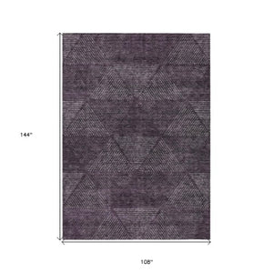 Homeroots 3' Geometric Washable Indoor Outdoor Area Rug In Artichoke And Fern Green For Stylish Spaces 9' X 12' Polyester 586520