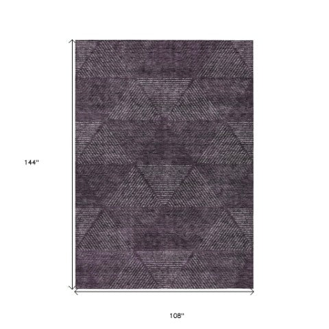 Homeroots 3' Geometric Washable Indoor Outdoor Area Rug In Artichoke And Fern Green For Stylish Spaces 9' X 12' Polyester 586520