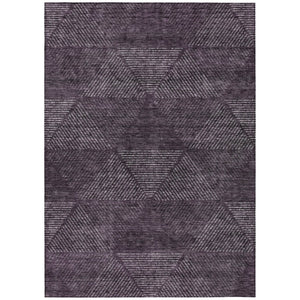 HomeRoots 9' Eggplant Purple and Gray Geometric Indoor Outdoor Area Rug - Durable, Washable, Stylish Design 9' X 12' 586520
