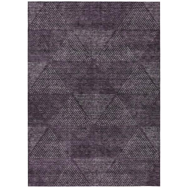 HomeRoots 9' Eggplant Purple and Gray Geometric Indoor Outdoor Area Rug - Durable, Washable, Stylish Design 9' X 12' 586520