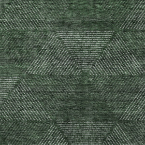 Homeroots 3' Geometric Washable Indoor Outdoor Area Rug In Artichoke And Fern Green For Stylish Spaces 3' X 5' Polyester 586522