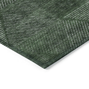HomeRoots 5' Stylish Fern Green and Emerald Geometric Washable Area Rug for Indoor and Outdoor Spaces 8' X 10' 586525