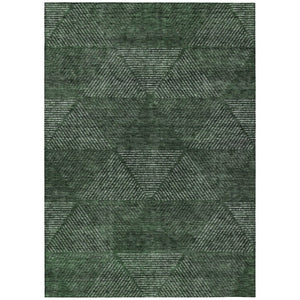 HomeRoots 9' Fern Green and Emerald Geometric Area Rug - Modern, Washable, Durable Indoor/Outdoor Decor 9' X 12' 586526