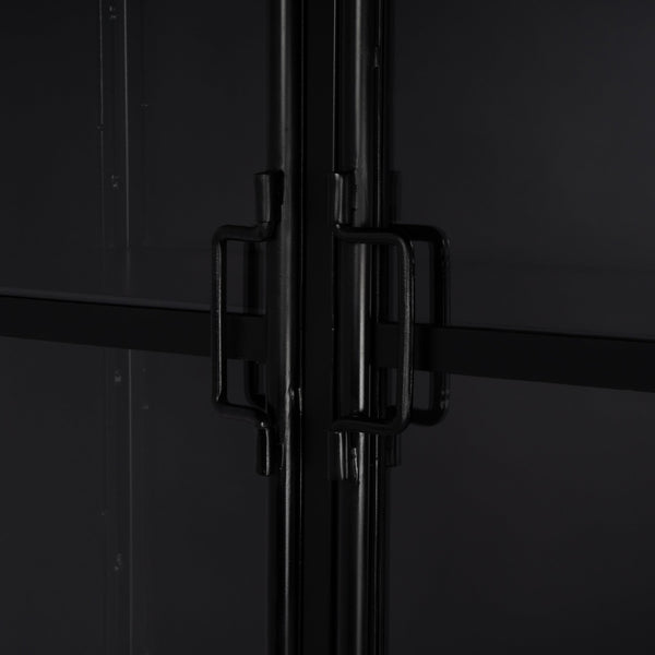 Butler Specialty Butler 77-inch Tall Iron & Glass Accent Cabinet - Elegant Storage With Arched Design & 4 Shelves Black Iron,Glass 5865330-butler