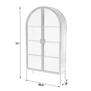 Butler Specialty Butler 77-inch Tall Iron & Glass Accent Cabinet - Elegant Storage With Arched Design & 4 Shelves Black Iron,Glass 5865330-butler