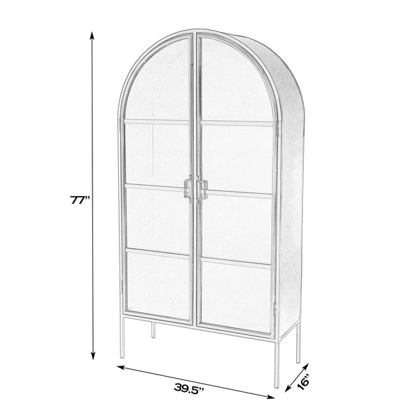 Butler Specialty Butler 77-inch Tall Iron & Glass Accent Cabinet - Elegant Storage With Arched Design & 4 Shelves Black Iron,Glass 5865330-butler