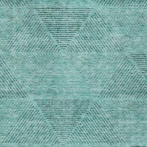 Homeroots 3' Geometric Washable Indoor Outdoor Area Rug In Artichoke And Fern Green For Stylish Spaces 9' X 12' Polyester 586538