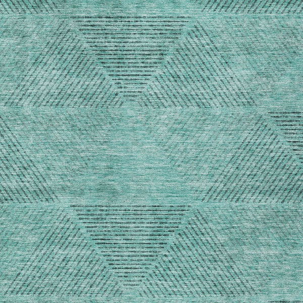 Homeroots 3' Geometric Washable Indoor Outdoor Area Rug In Artichoke And Fern Green For Stylish Spaces 9' X 12' Polyester 586538