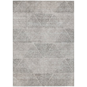 HomeRoots 9' Taupe Brown and Ivory Geometric Area Rug - Stylish, Washable, Indoor/Outdoor, Durable Design! 9' X 12' 586544