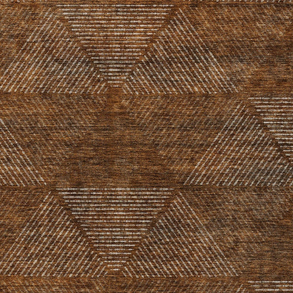 Homeroots 3' Geometric Washable Indoor Outdoor Area Rug In Artichoke And Fern Green For Stylish Spaces 5' X 8' Polyester 586547