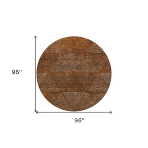 Homeroots 3' Geometric Washable Indoor Outdoor Area Rug In Artichoke And Fern Green For Stylish Spaces 8' Round Polyester 586548