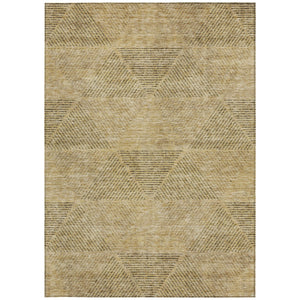 Homeroots 3' Geometric Washable Indoor Outdoor Area Rug In Artichoke And Fern Green For Stylish Spaces 3' X 5' Polyester 586552
