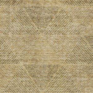 Homeroots 3' Geometric Washable Indoor Outdoor Area Rug In Artichoke And Fern Green For Stylish Spaces 5' X 8' Polyester 586553