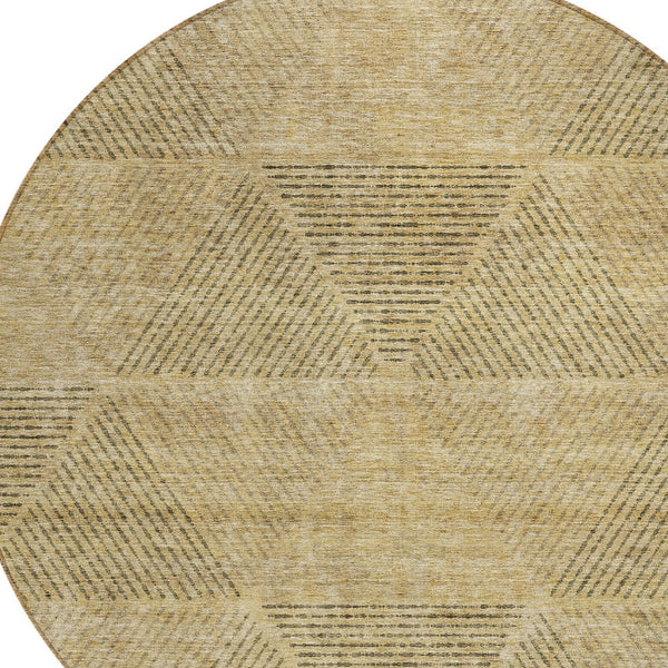 Homeroots 3' Geometric Washable Indoor Outdoor Area Rug In Artichoke And Fern Green For Stylish Spaces 8' Round Polyester 586554