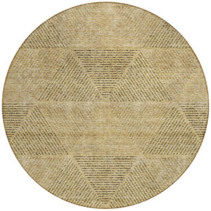 Homeroots 3' Geometric Washable Indoor Outdoor Area Rug In Artichoke And Fern Green For Stylish Spaces 8' Round Polyester 586554
