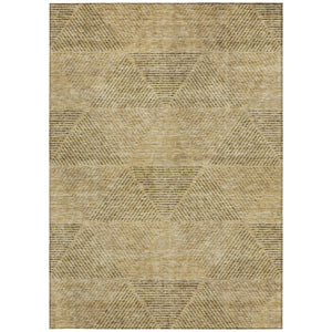 Homeroots 3' Geometric Washable Indoor Outdoor Area Rug In Artichoke And Fern Green For Stylish Spaces 8' X 10' Polyester 586555