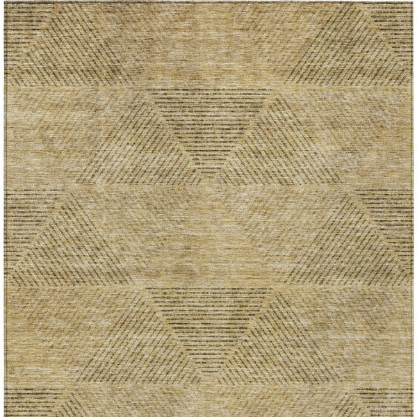 Homeroots 3' Geometric Washable Indoor Outdoor Area Rug In Artichoke And Fern Green For Stylish Spaces 9' X 12' Polyester 586556