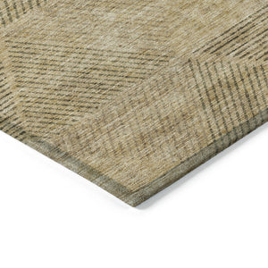 Homeroots 3' Geometric Washable Indoor Outdoor Area Rug In Artichoke And Fern Green For Stylish Spaces 10' X 14' Polyester 586557