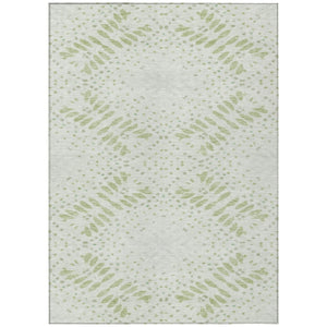 HomeRoots 5' Timeless Floral Washable Area Rug in Artichoke & Fern Green for Indoor & Outdoor Spaces 8' X 10' 586561