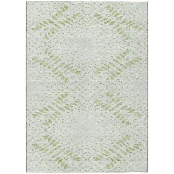 HomeRoots 5' Timeless Floral Washable Area Rug in Artichoke & Fern Green for Indoor & Outdoor Spaces 8' X 10' 586561