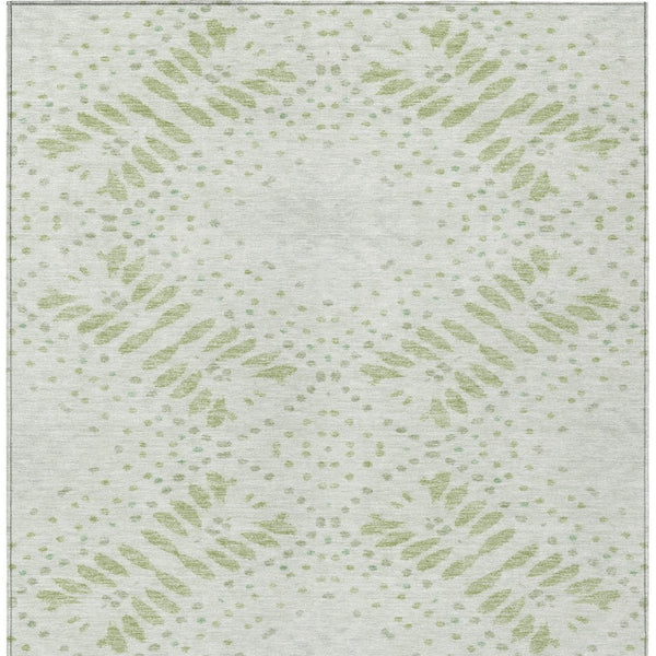 Homeroots 3' Artichoke Green And Fern Green Floral Washable Rug For Indoor And Outdoor Style And Comfort 10' X 14' Polyester 586563