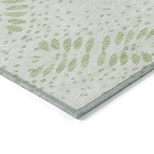Homeroots 3' Artichoke Green And Fern Green Floral Washable Rug For Indoor And Outdoor Style And Comfort 10' X 14' Polyester 586563