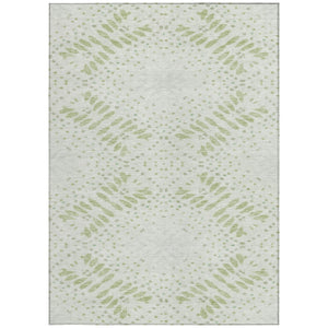 Homeroots 3' Artichoke Green And Fern Green Floral Washable Rug For Indoor And Outdoor Style And Comfort 10' X 14' Polyester 586563