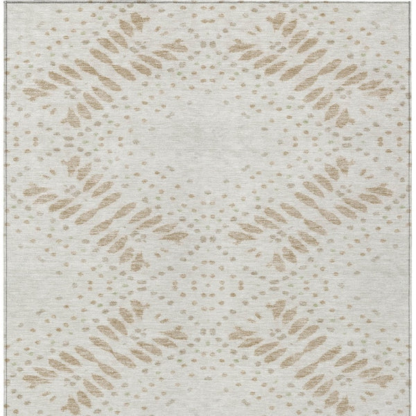 Homeroots 3' Artichoke Green And Fern Green Floral Washable Rug For Indoor And Outdoor Style And Comfort 3' X 5' Polyester 586564