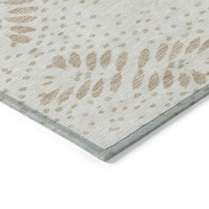 Homeroots 3' Artichoke Green And Fern Green Floral Washable Rug For Indoor And Outdoor Style And Comfort 3' X 5' Polyester 586564