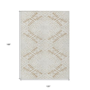 Homeroots 3' Artichoke Green And Fern Green Floral Washable Rug For Indoor And Outdoor Style And Comfort 10' X 14' Polyester 586569