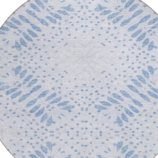 Homeroots 3' Artichoke Green And Fern Green Floral Washable Rug For Indoor And Outdoor Style And Comfort 8' Round Polyester 586572