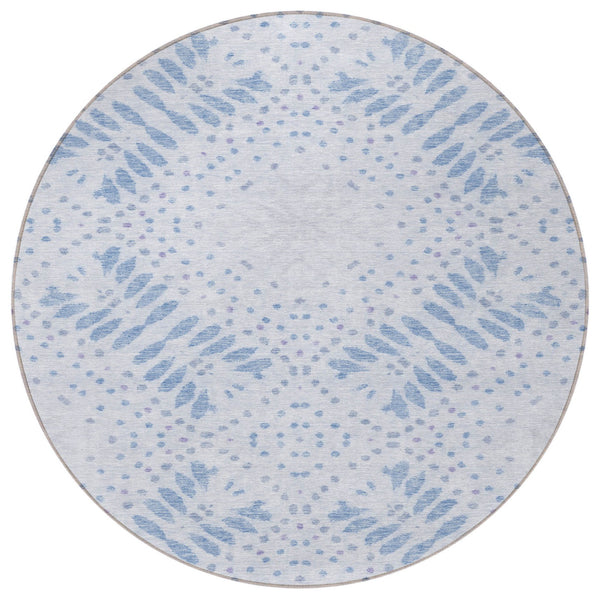 Homeroots 3' Artichoke Green And Fern Green Floral Washable Rug For Indoor And Outdoor Style And Comfort 8' Round Polyester 586572