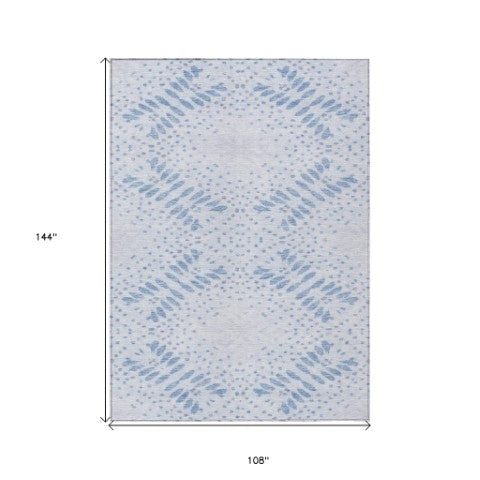 Homeroots 3' Artichoke Green And Fern Green Floral Washable Rug For Indoor And Outdoor Style And Comfort 9' X 12' Polyester 586574