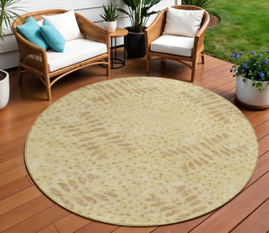 Homeroots 3' Artichoke Green And Fern Green Floral Washable Rug For Indoor And Outdoor Style And Comfort 8' Round Polyester 586578