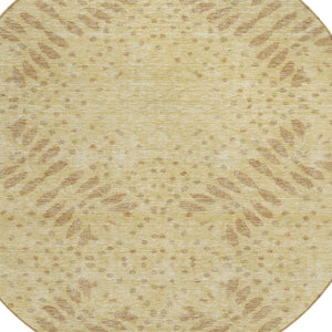 Homeroots 3' Artichoke Green And Fern Green Floral Washable Rug For Indoor And Outdoor Style And Comfort 8' Round Polyester 586578