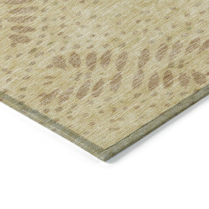 HomeRoots 5' Elegant Gold Beige Taupe Floral Washable Area Rug for Indoor Outdoor Spaces - Durable & Stylish 10' X 14' 586581