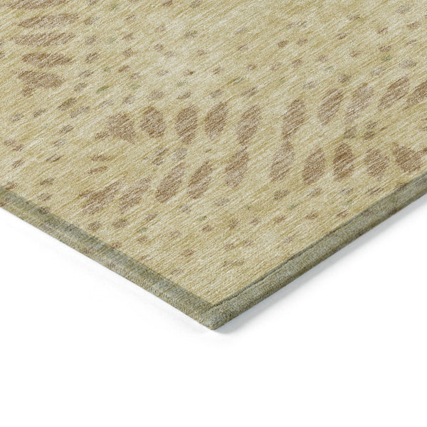 HomeRoots 5' Elegant Gold Beige Taupe Floral Washable Area Rug for Indoor Outdoor Spaces - Durable & Stylish 10' X 14' 586581