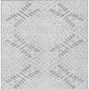 Homeroots 3' Artichoke Green And Fern Green Floral Washable Rug For Indoor And Outdoor Style And Comfort 3' X 5' Polyester 586582