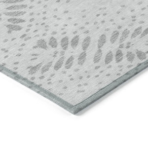 Homeroots 3' Artichoke Green And Fern Green Floral Washable Rug For Indoor And Outdoor Style And Comfort 8' X 10' Polyester 586585