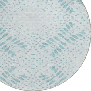 Homeroots 3' Artichoke Green And Fern Green Floral Washable Rug For Indoor And Outdoor Style And Comfort 8' Round Polyester 586590