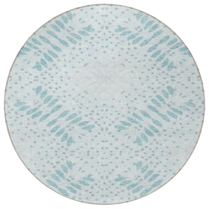 Homeroots 3' Artichoke Green And Fern Green Floral Washable Rug For Indoor And Outdoor Style And Comfort 8' Round Polyester 586590