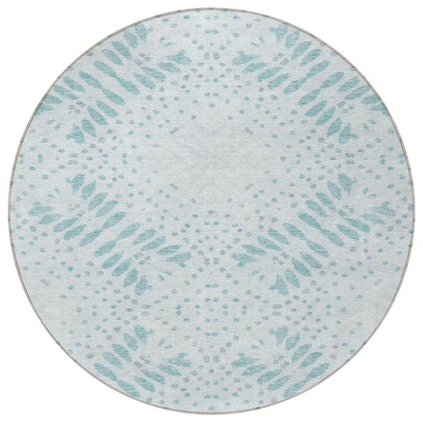 Homeroots 3' Artichoke Green And Fern Green Floral Washable Rug For Indoor And Outdoor Style And Comfort 8' Round Polyester 586590