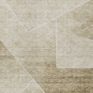 Homeroots 3' Beige Tan And Ivory Abstract Washable Rug - Perfect For Indoor And Outdoor Spaces, Durable & Stylish 3' X 5' Polyester 586594