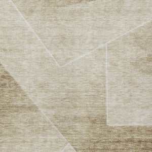 Homeroots 3' Beige Tan And Ivory Abstract Washable Rug - Perfect For Indoor And Outdoor Spaces, Durable & Stylish 9' X 12' Polyester 586598