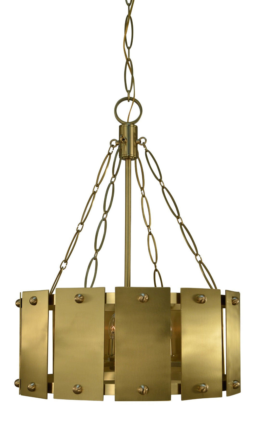 Framburg 6-light Handcrafted Brushed Brass Barrington Chandelier – Elegant Design With Unique Metal Shields Brushed Brass Metal 5866 Br