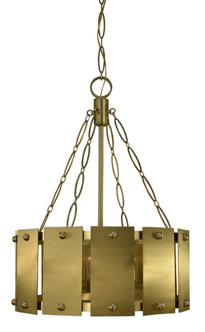 Framburg 6-light Handcrafted Brushed Brass Barrington Chandelier – Elegant Design With Unique Metal Shields Brushed Brass Metal 5866 Br